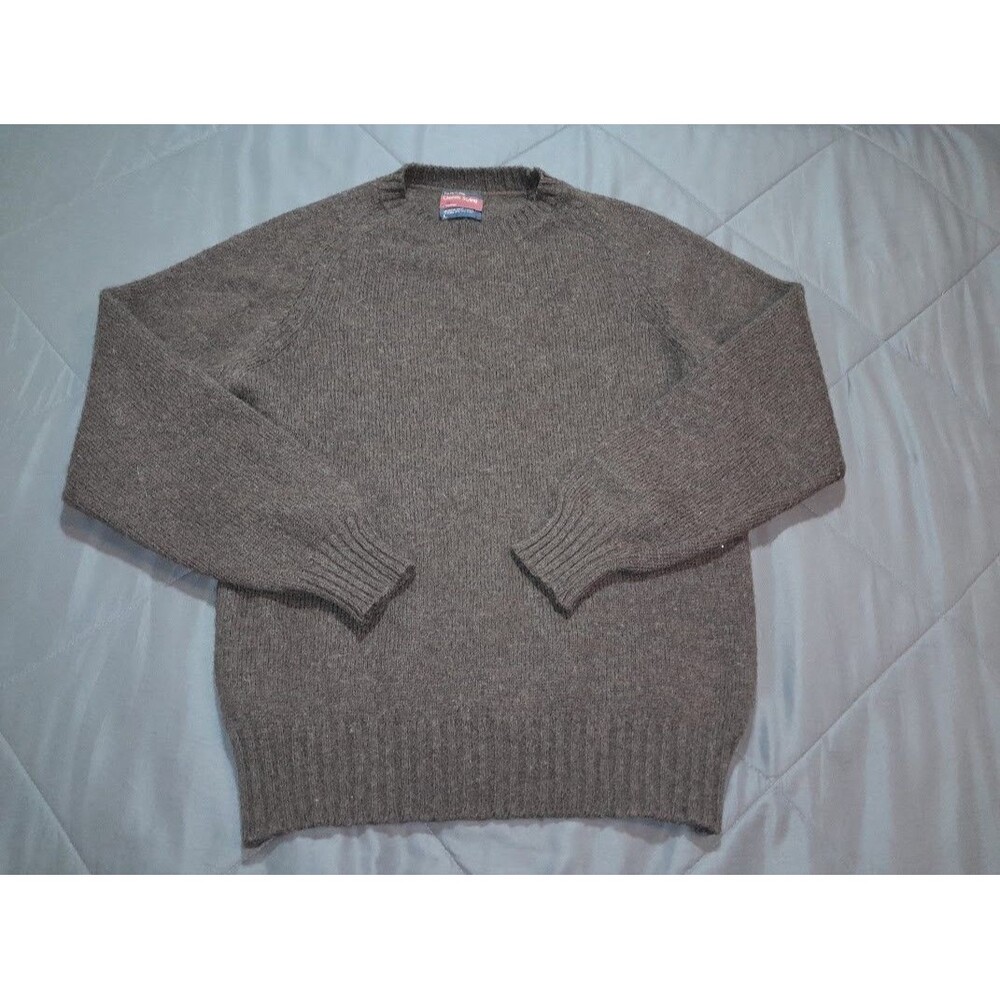 vintage brown made in USA JCPenney Men's Shop wool sweater 70s-80s Large